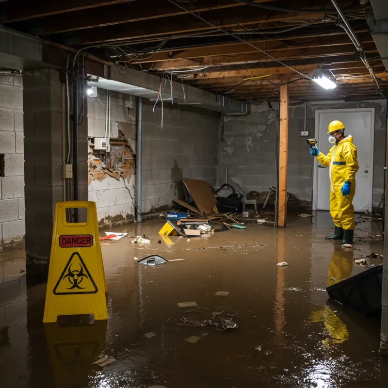 Flooded Basement Electrical Hazard in Rehobeth, AL Property